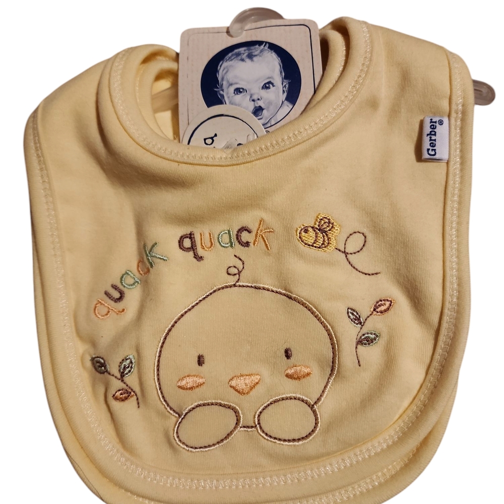 Gerber Yellow Baby Bib with Duck Design